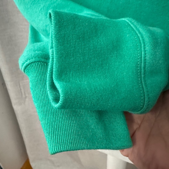J Crew Factory Sweatshirt-S-Button Neck Side Detail-Kelly Green-60% Cotton-EUC - Picture 7 of 16